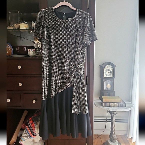 Madonna vtg 80s 1920s inspired formal evening mididress Madonna - Picture 5 of 11